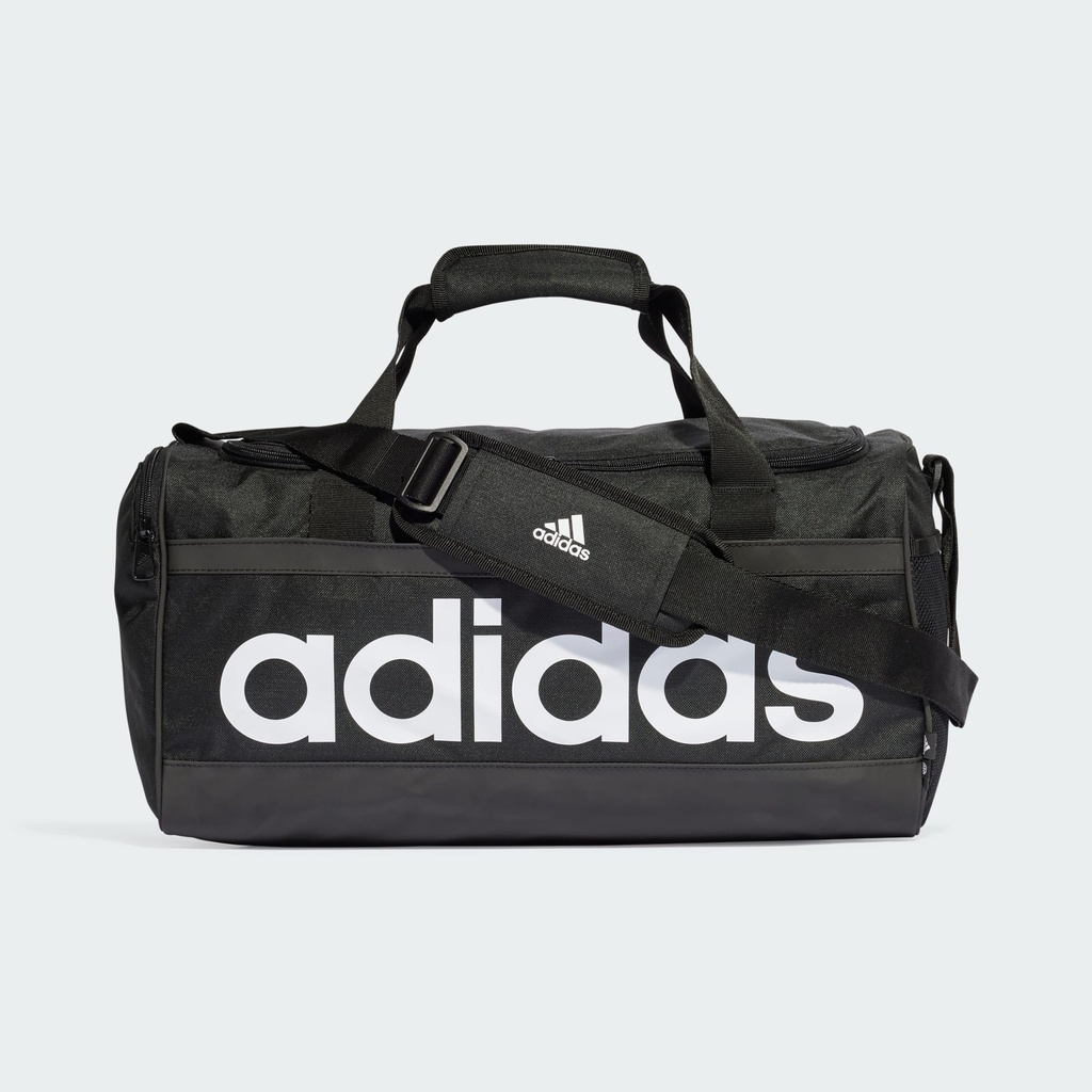 ESSENTIALS LINEAR DUFFEL BAG MEDIUM - Black / White