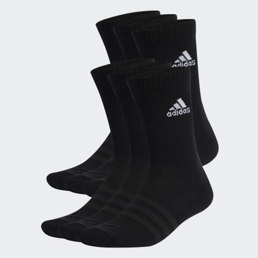 CUSHIONED SPORTSWEAR CREW SOCKS 6 PAIRS - Black / White