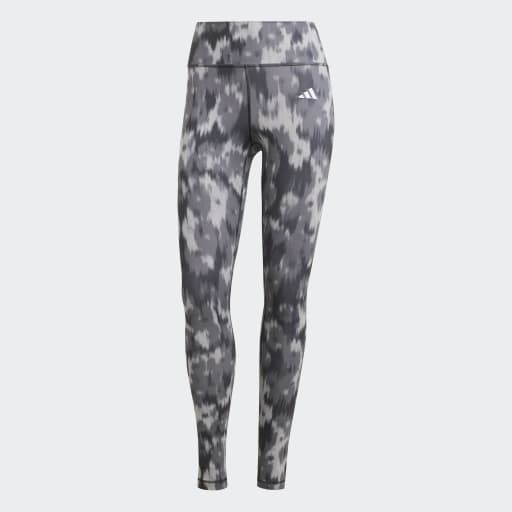 OPTIME ESSENTIALS ALLOVER PRINT FLOWER TIE-DYE LEGGINGS - Black / Grey Five