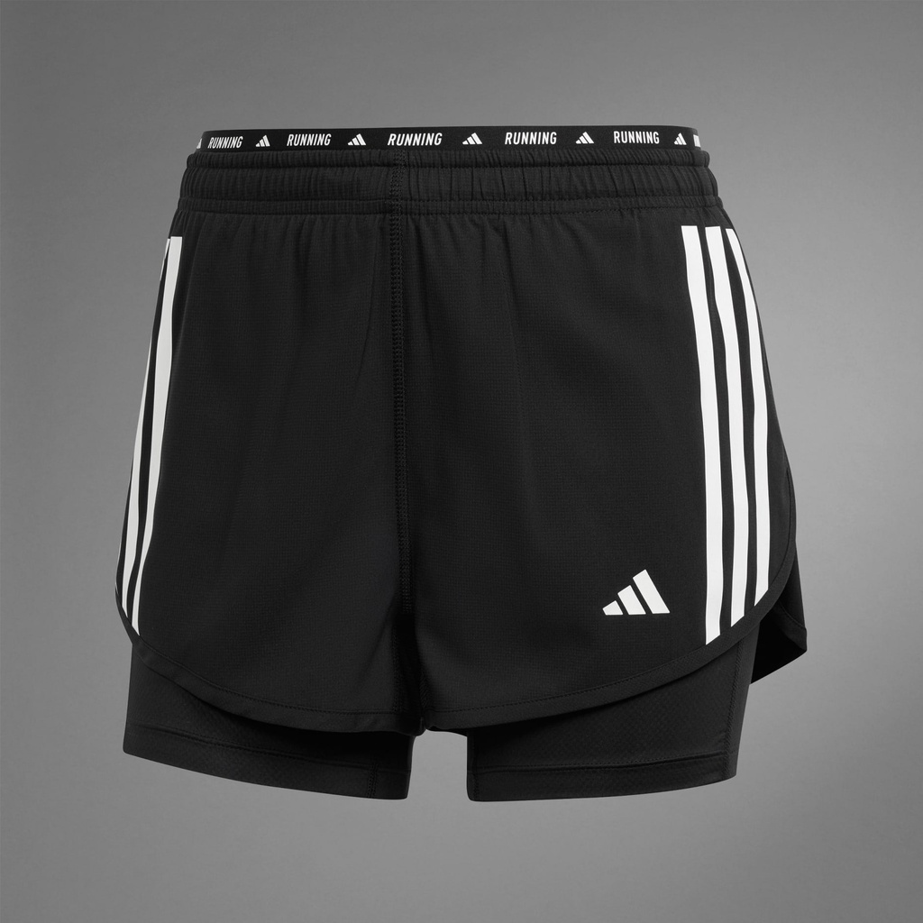 OWN THE RUN 3 - STRIPES 2-IN-1 SHORTS - Black