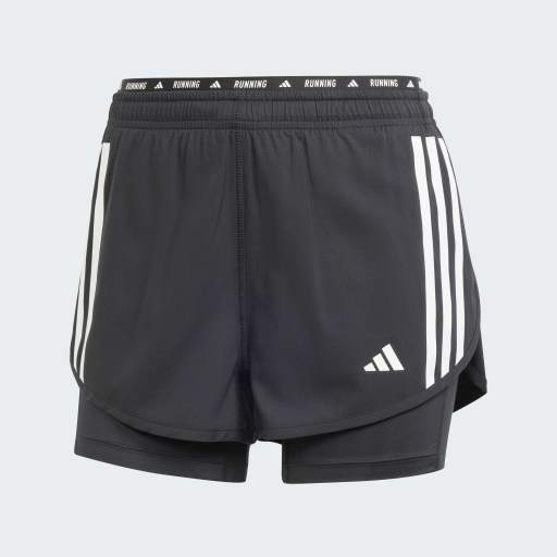 OWN THE RUN 3 - STRIPES 2-IN-1 SHORTS - Black