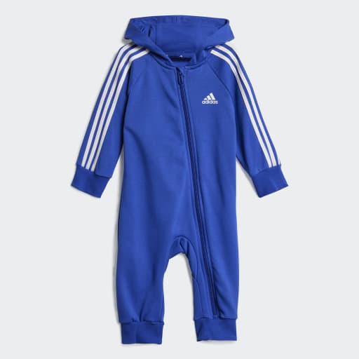ESSENTIALS 3-STRIPES FRENCH TERRY BODYSUIT KIDS - Semi Lucid Blue / White