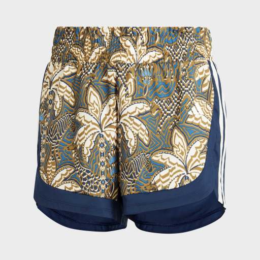 ADIDAS X FARM RIO PACER SHORTS - Crystal Sand / Bronze Strata / Focus Blue