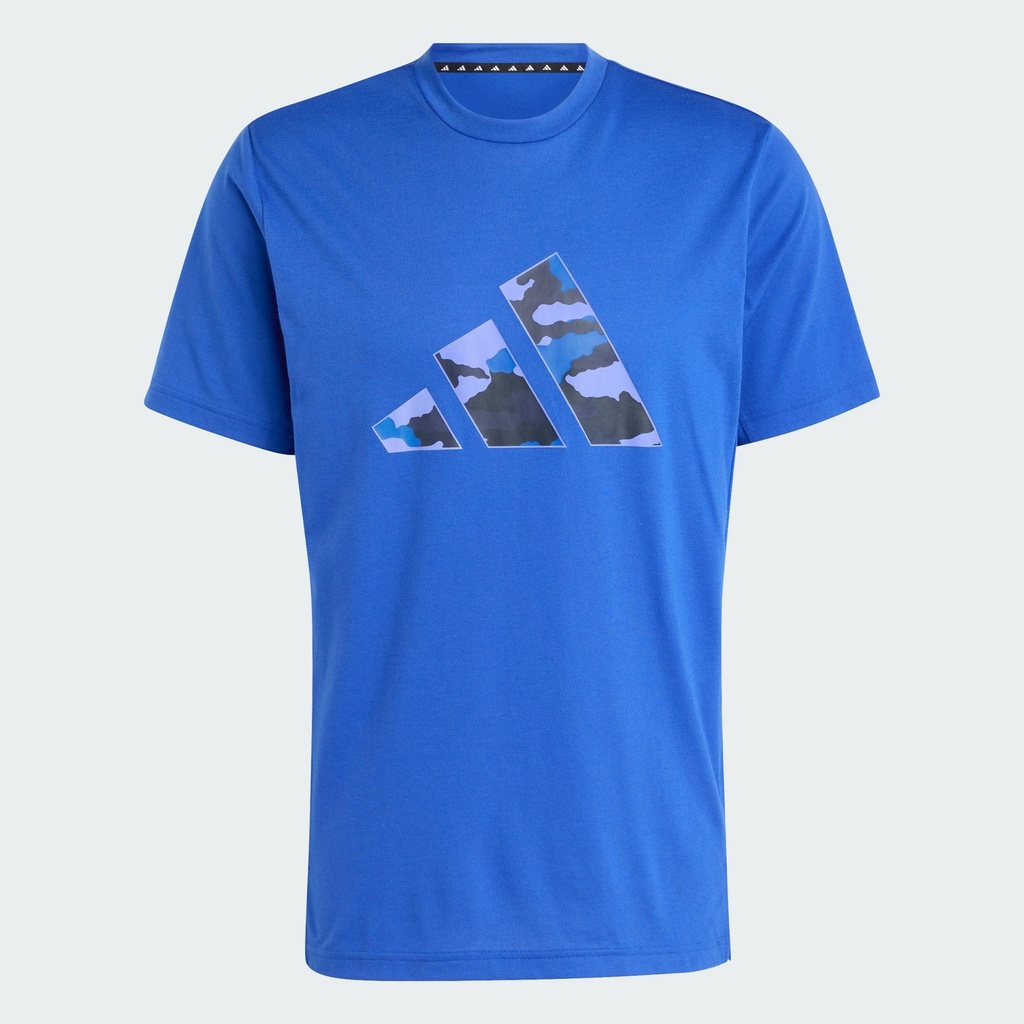 TRAIN ESSENTIALS CAMO GRAPHIC LOGO T-SHIRT - Semi Lucid Blue