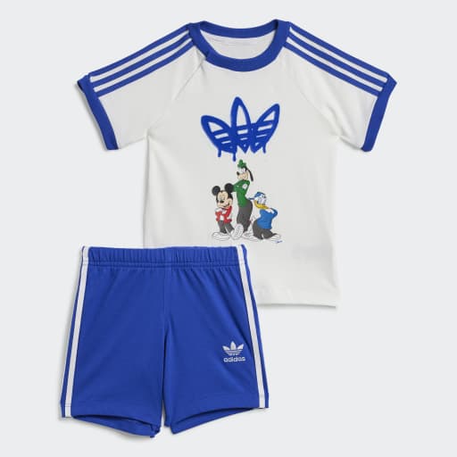 ADIDAS X DISNEY MICKEY MOUSE SHORTS TEE SET KIDS - White / Semi Lucid Blue