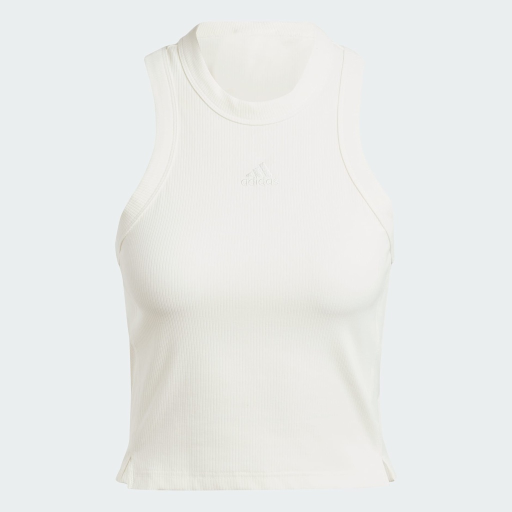 LOUNGE RIBBED CROP TANK TOP - Off White