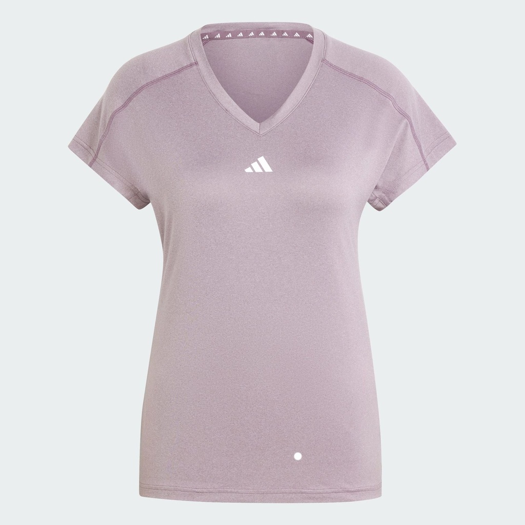 AEROREADY TRAIN ESSENTIALS MINIMAL BRANDING V-NECK T-SHIRT - Shadow Fig