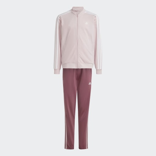 ESSENTIALS 3-STRIPES TRACK SUIT - Sandy Pink / White