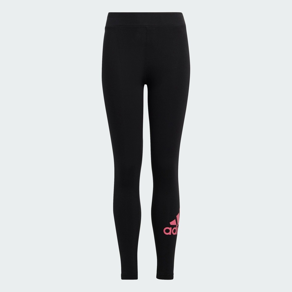 ESSENTIALS BIG LOGO COTTON LEGGINGS - Black / Pulse Magenta