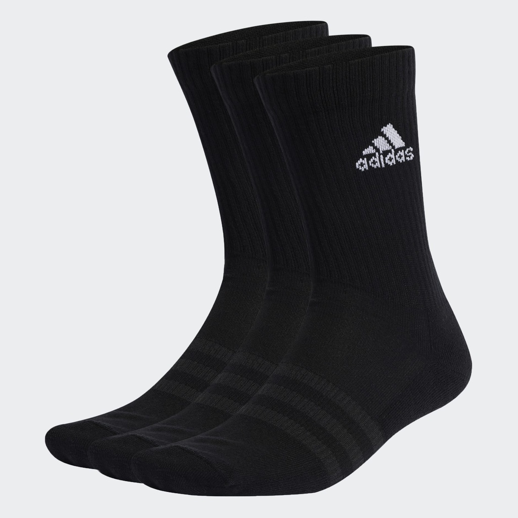 CUSHIONED CREW SOCKS 3 PAIRS - Black / White