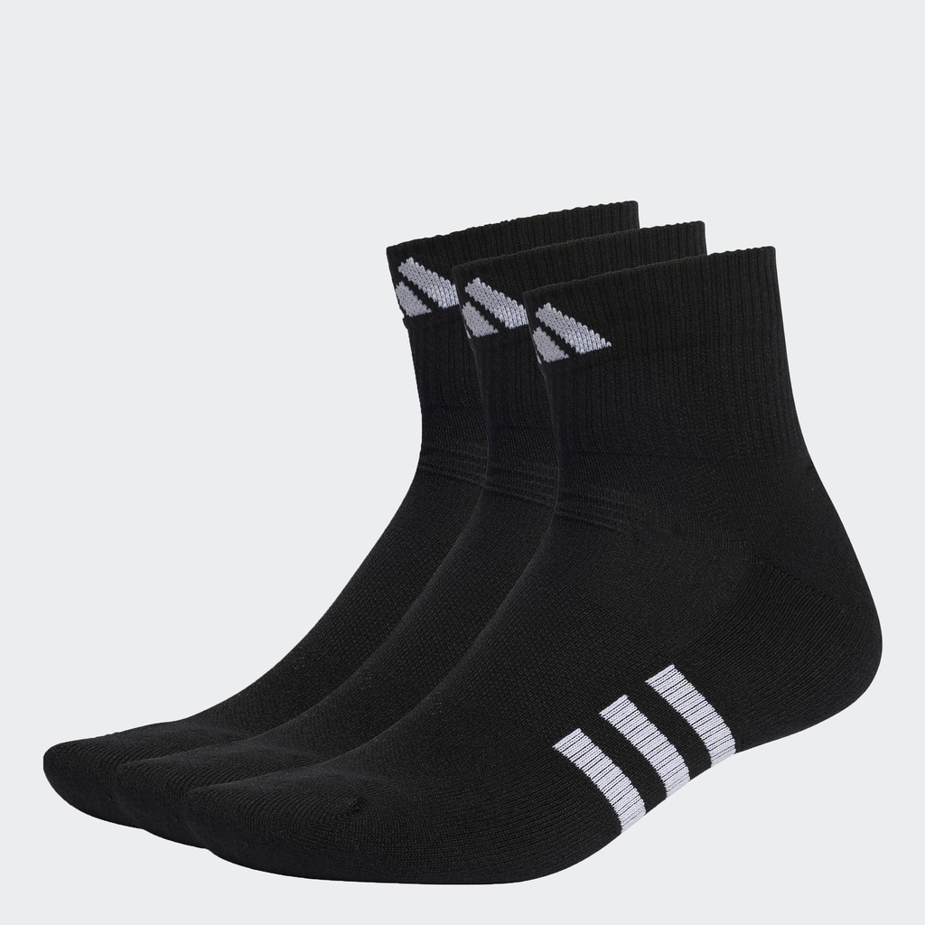 PERFORMANCE CUSHIONED MID-CUT SOCKS 3 PAIRS - Black / Black / Black