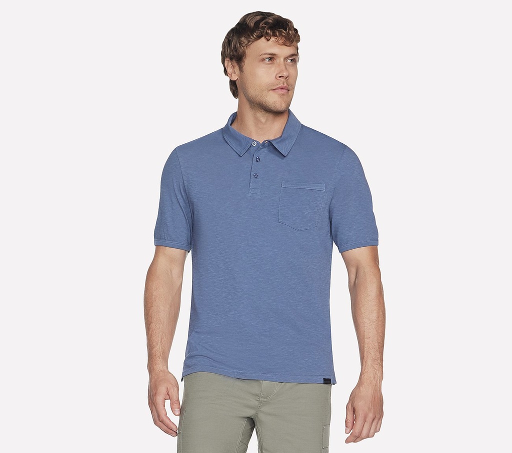 SKECH-BREEZE SLUB POLO - SMOKE BLUE