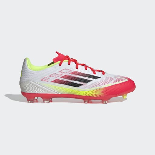 F50 LEAGUE FIRM/MULTI-GROUND BOOTS - Cloud White / Core Black / Solar Yellow