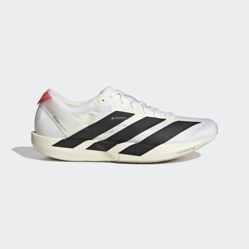 ADIZERO ADIOS 9 RUNNING SHOES - Cloud White / Core Black / Silver Metallic