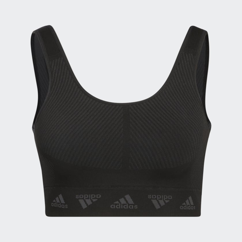 ADIDAS AEROKNIT LIGHT-SUPPORT BRA - Black