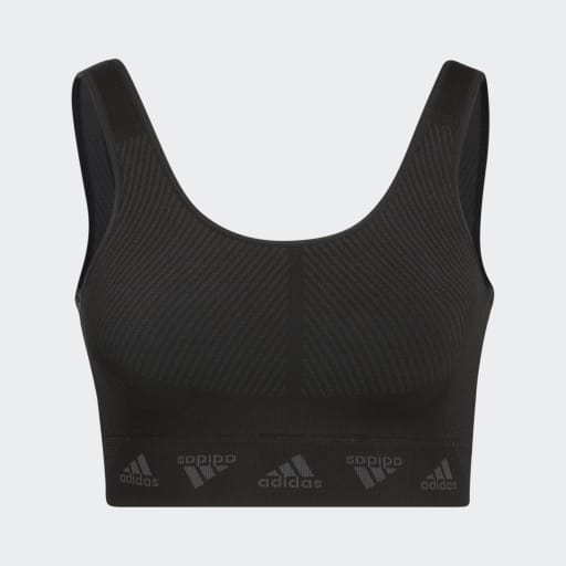 ADIDAS AEROKNIT LIGHT-SUPPORT BRA - Black