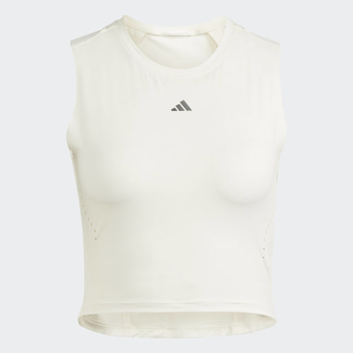ADIDAS HIIT CROPPPED HEAT.RDY TANK  - Chalk White