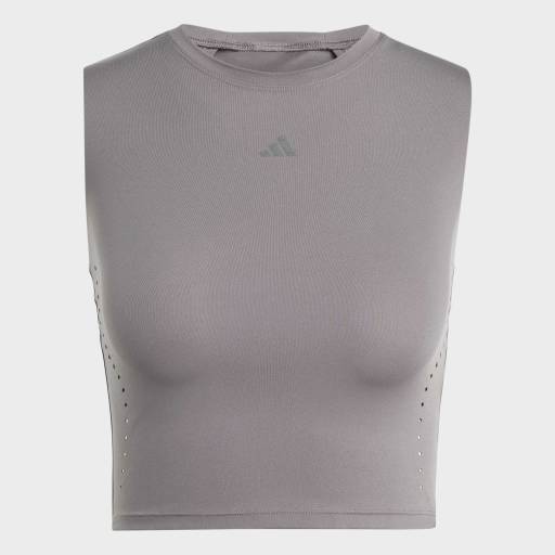 ADIDAS HIIT CROPPPED HEAT.RDY TANK  - Charcoal