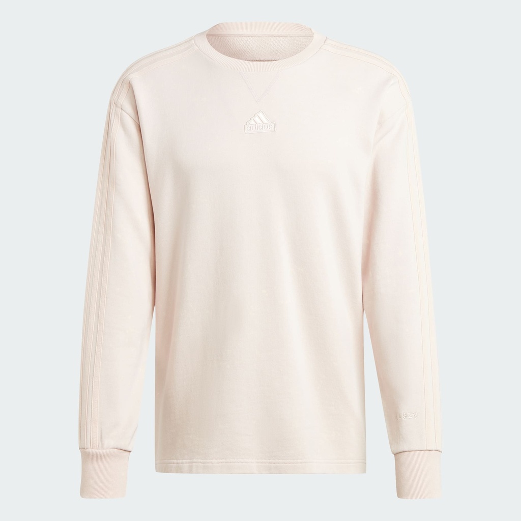 ALL SZN FRENCH TERRY 3 STRIPES GARMENT WASH CREW  - Putty Mauve