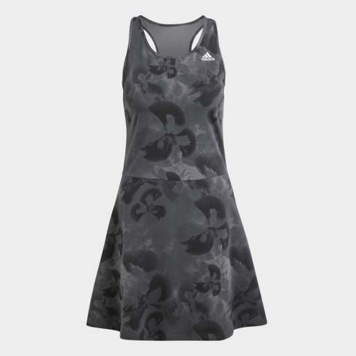 FLORAL GRAPHIC SINGLE JERSEY DRESS  - Grey Five