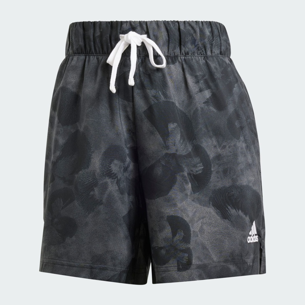 FLORAL GRAPHIC WOVEN SHORTS  - Grey Five