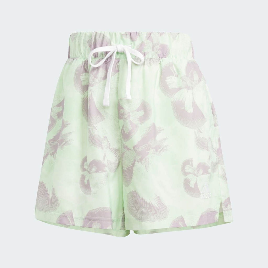 FLORAL GRAPHIC WOVEN SHORTS  - Ivory