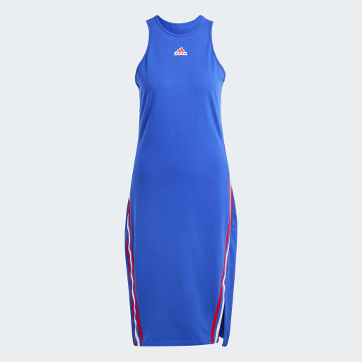 FUTURE ICONS THREE STRIPES DRESS  - Semi Lucid Blue