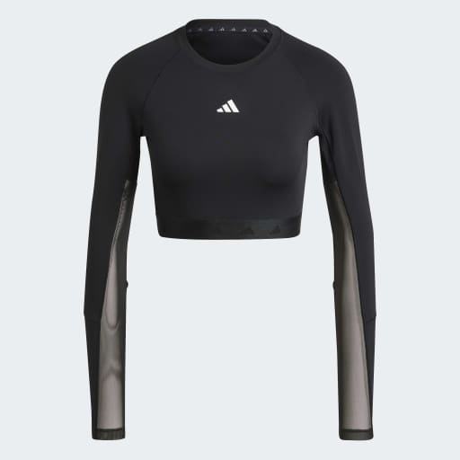 HYPERGLAM TRAINING CROPPED LONG SLEEVE T - Black