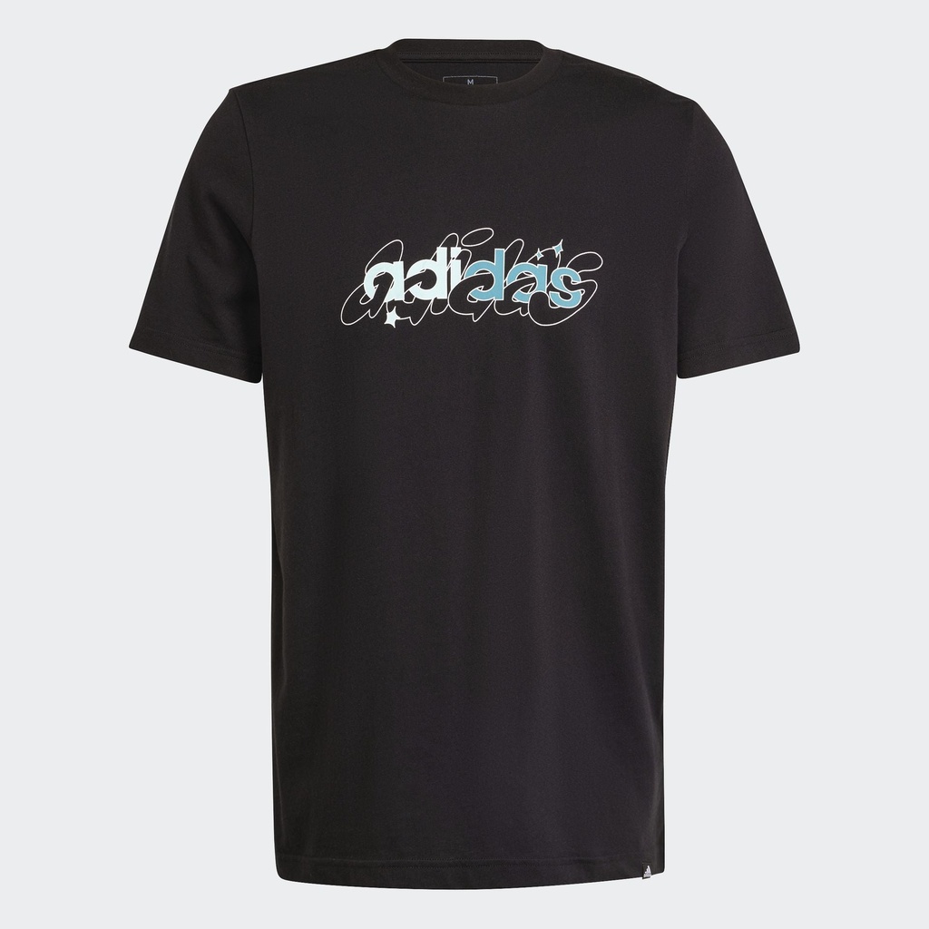 ILLUSTRATED LINEAR GRAPHIC TEE  - Black