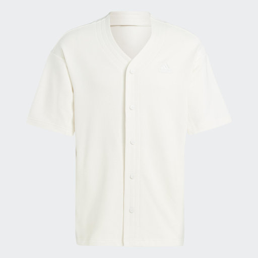 LOUNGE PIQUE TERRY BASEBALL SHIRT  - Non-Dyed