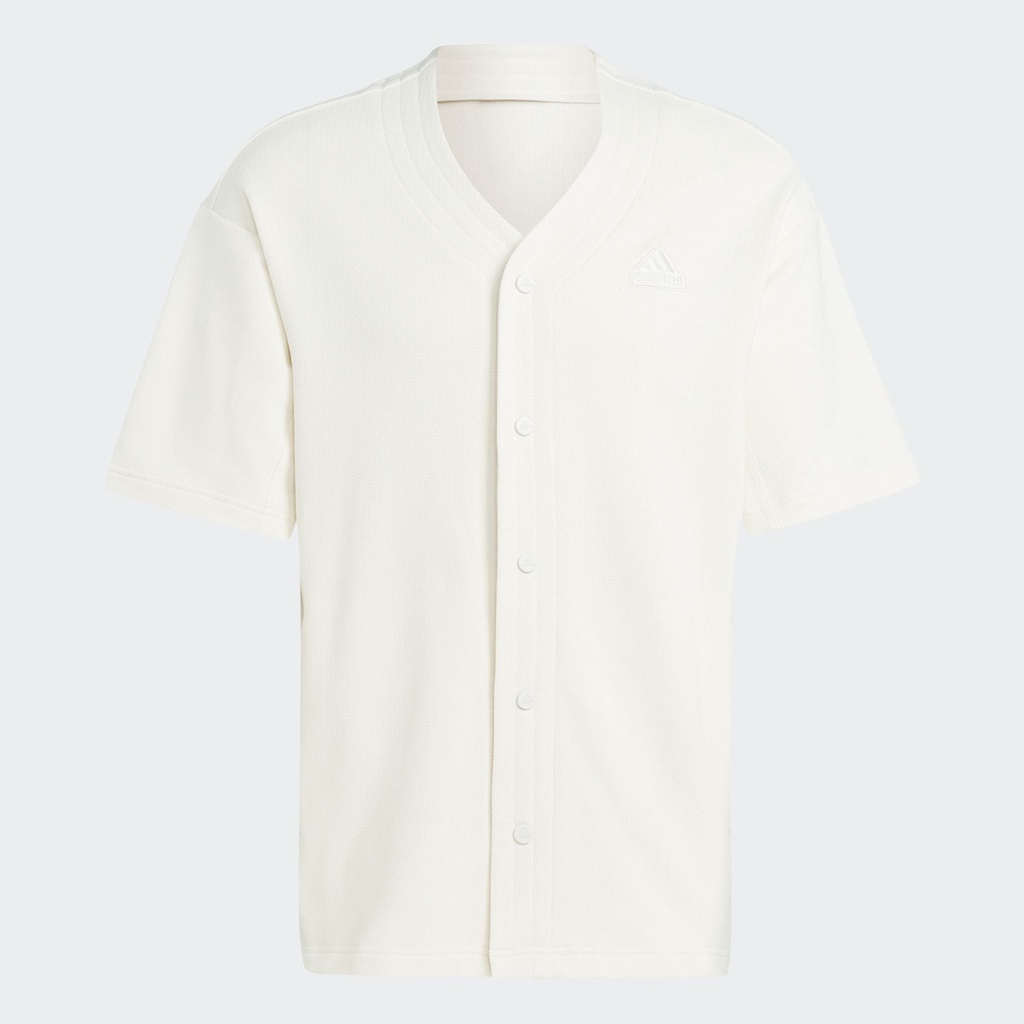 LOUNGE PIQUE TERRY BASEBALL SHIRT  - Non-Dyed