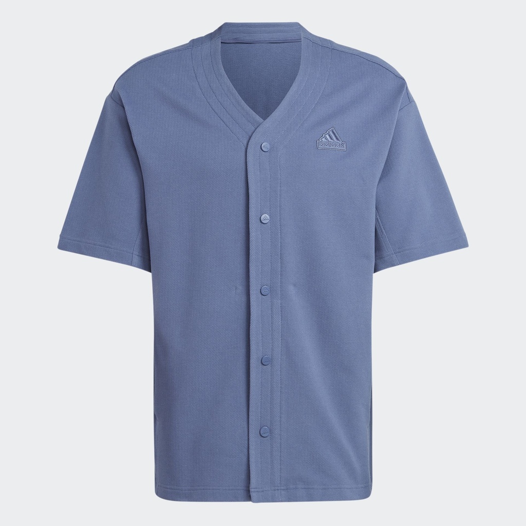 LOUNGE PIQUE TERRY BASEBALL SHIRT  - Preloved Ink