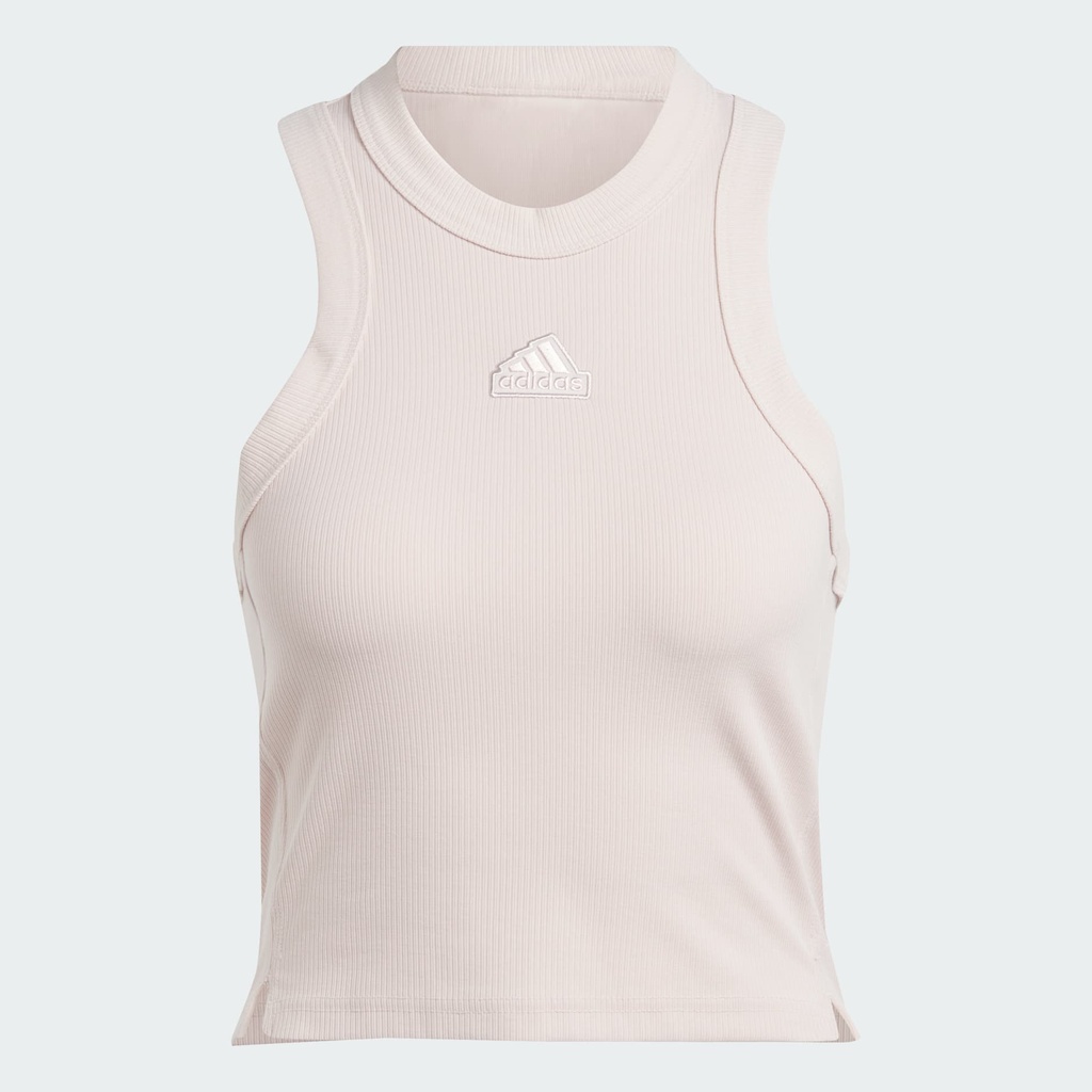 LOUNGE RIB CROPPED TANK TOP  - Putty Mauve