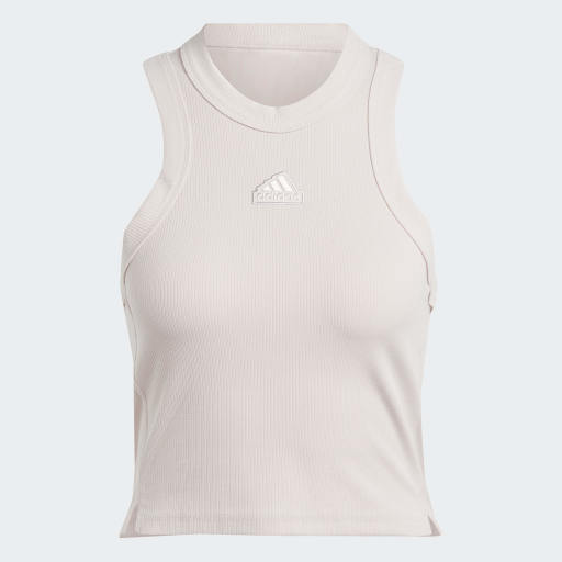 LOUNGE RIB CROPPED TANK TOP  - Putty Mauve