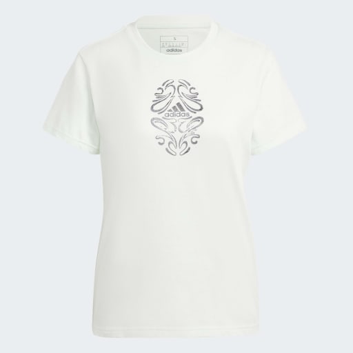 METALLIC GRAPHIC TEE  - Crystal Jade