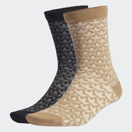 MONOGRAM CREW 2 PAIR PACK  - Core Black