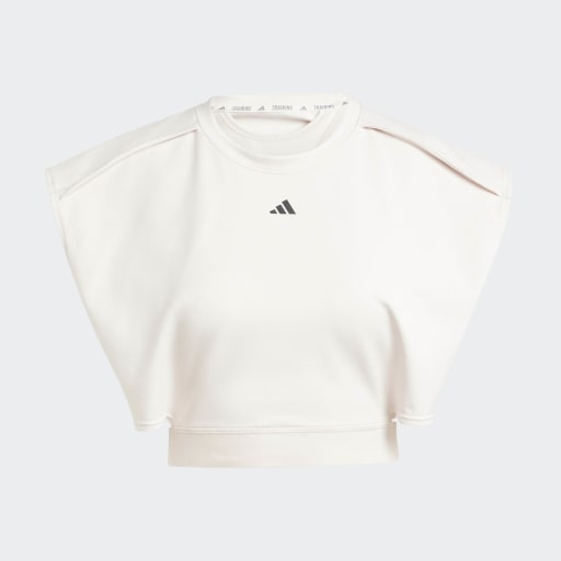 POWER AEROREADY CROPPED SLEEVELESS TEE  - Putty Mauve