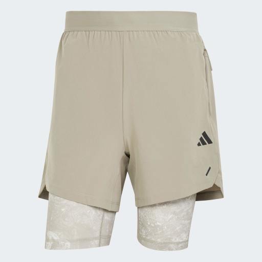 POWER WORKOUT 2IN1 SHORTS  - Silver Pebble