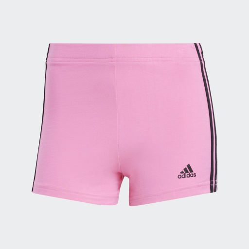 ESSENTIALS 3-STRIPES SINGLE JERSEY BOOTY SHORT - Pulse Magenta