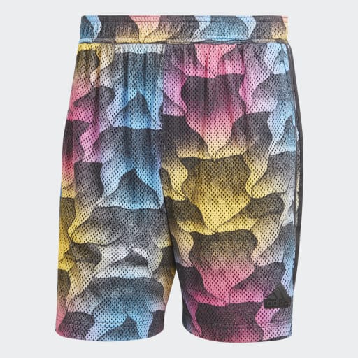 TIRO ALLOVER PRINT MESH SHORTS  - Black