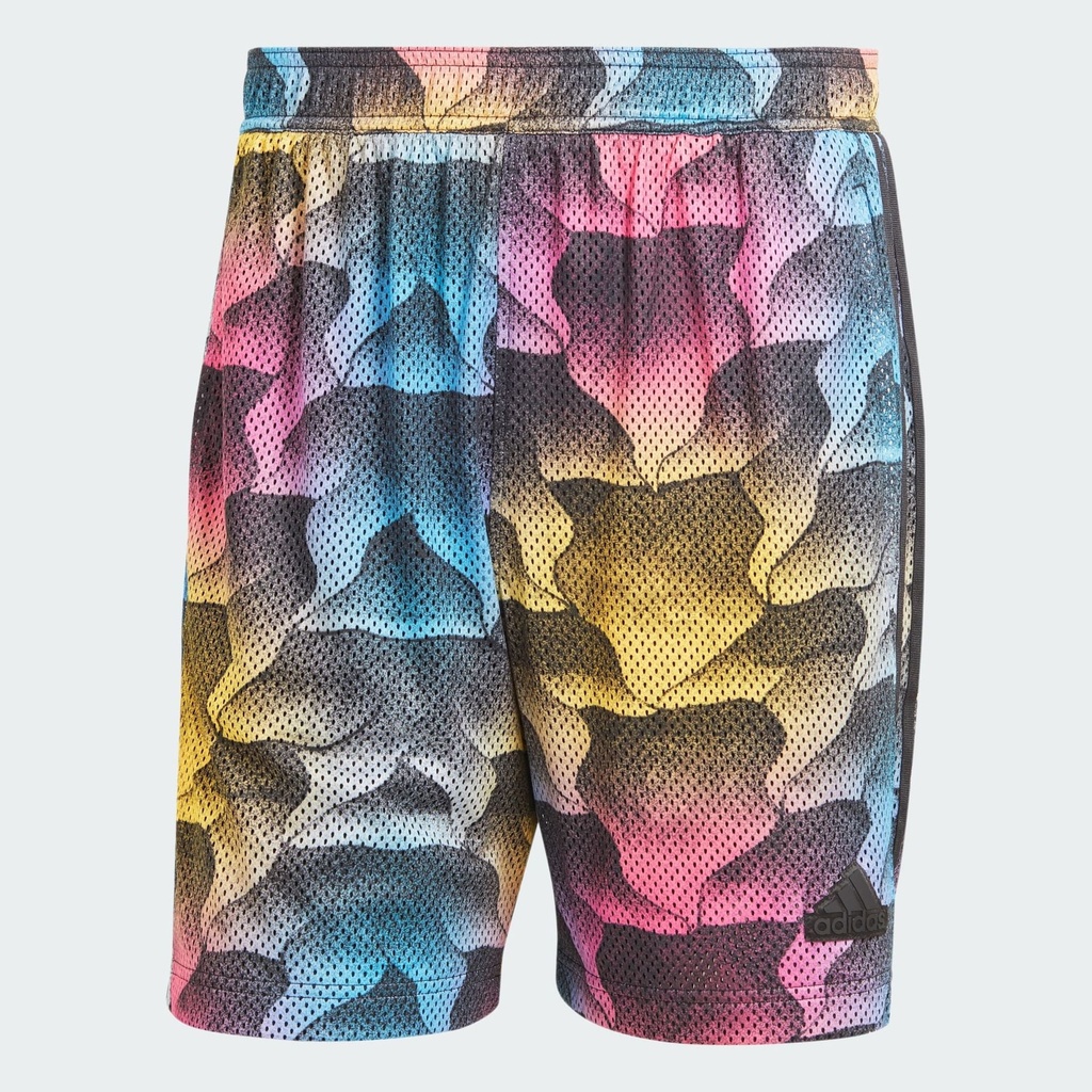 TIRO ALLOVER PRINT MESH SHORTS  - Black