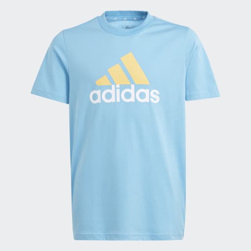 UNISEX ESSENTIALS 2 COLORED BIG LOGO COTTON T - Semi Blue Burst