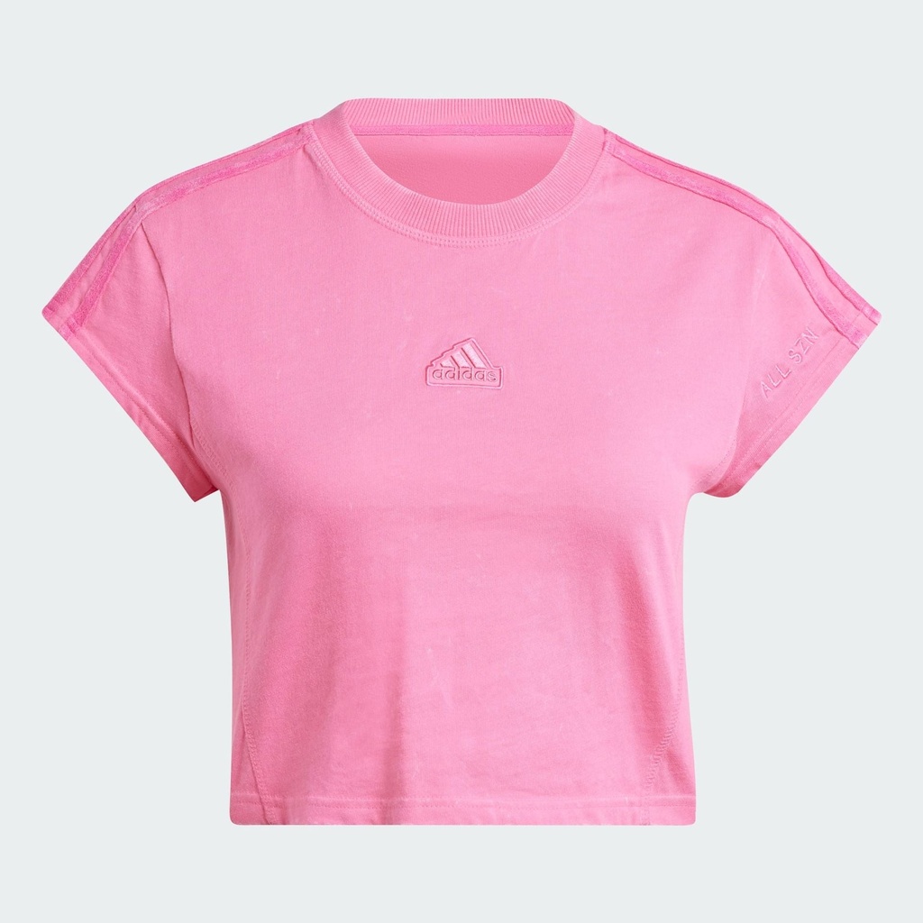 ALL SZN GARMENT WASH 3-STRIPES BABY T-SHIRT - Pulse Magenta