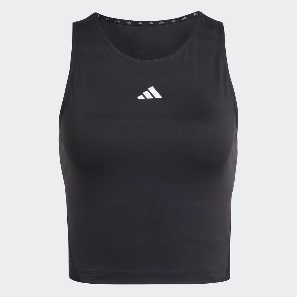 BRANDED MESH CROPPED TANK TOP - Black