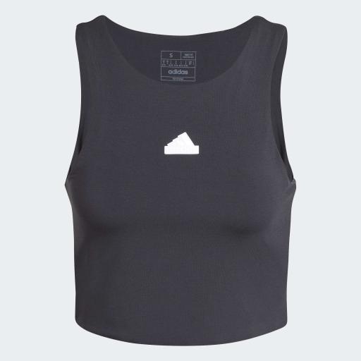 CITY ESCAPE CROPPED TANK TOP - Black