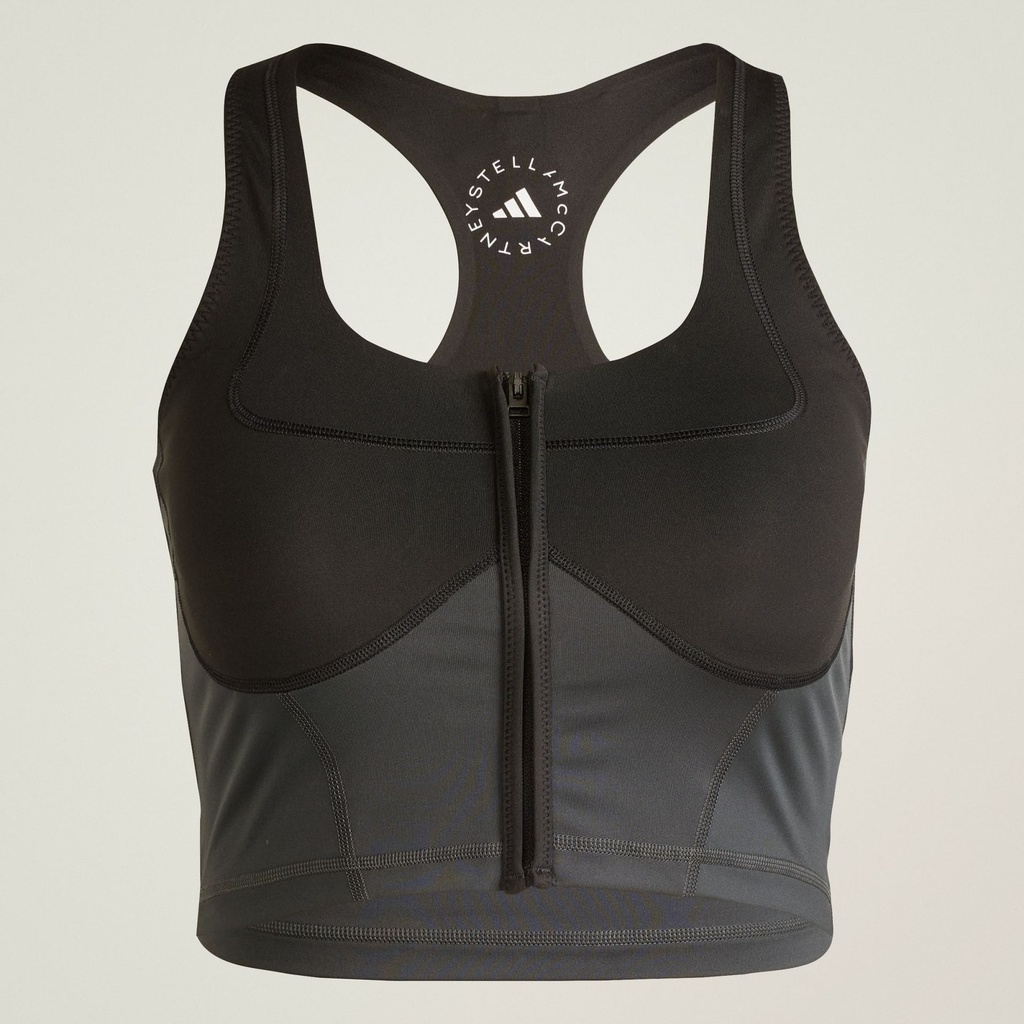 ADIDAS BY STELLA MCCARTNEY TWO-TONE ZIPPED CROP - Black