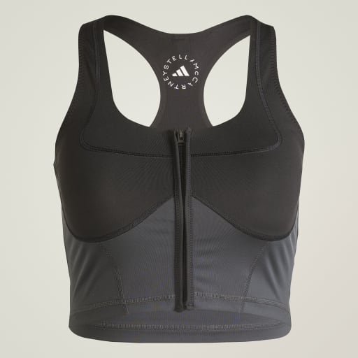 ADIDAS BY STELLA MCCARTNEY TWO-TONE ZIPPED CROP - Black