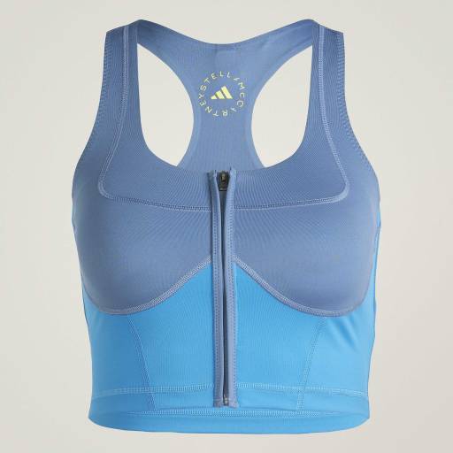 ADIDAS BY STELLA MCCARTNEY TWO-TONE ZIPPED CROP - Blue
