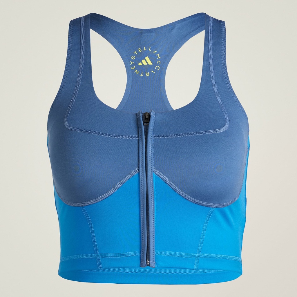 ADIDAS BY STELLA MCCARTNEY TWO-TONE ZIPPED CROP - Blue