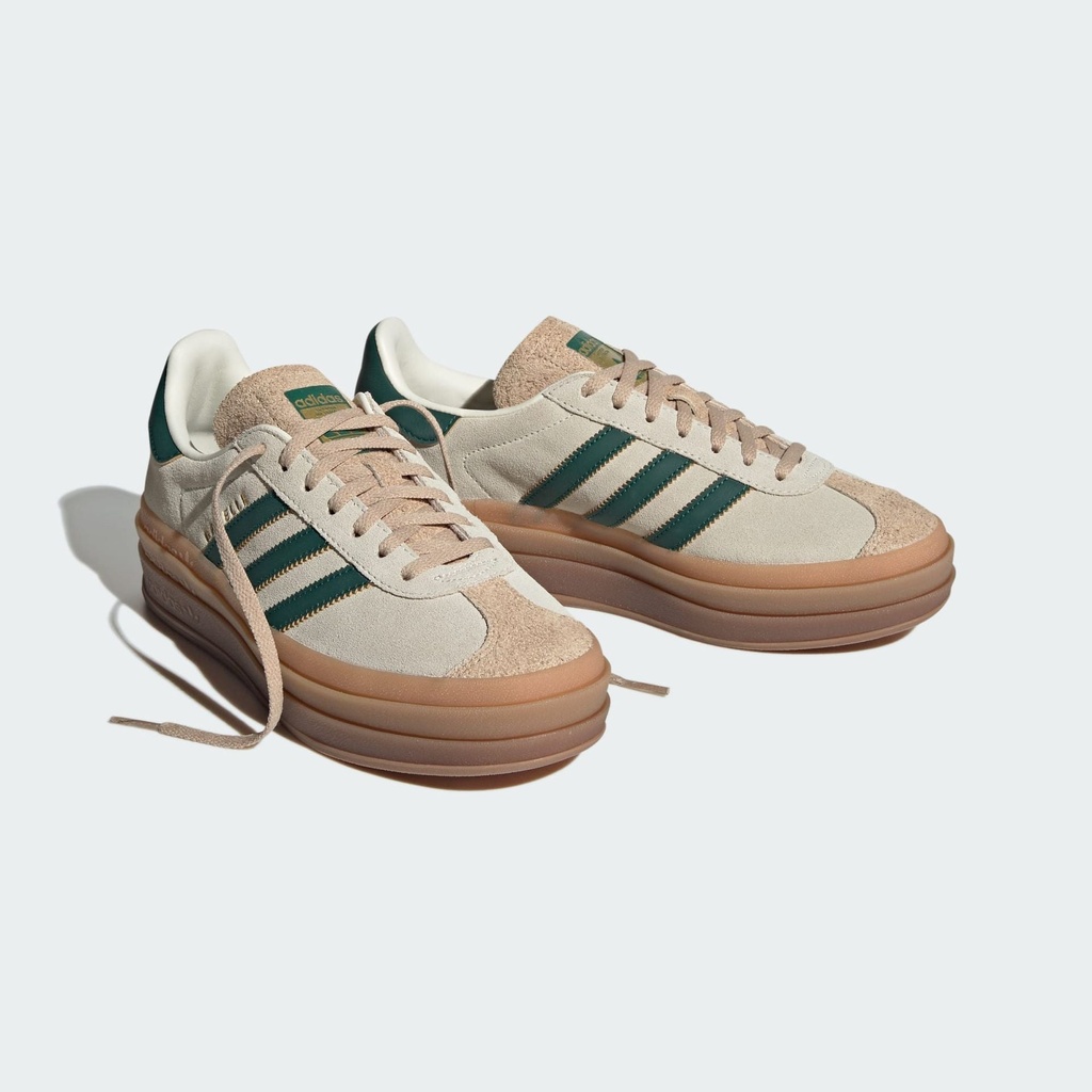 GAZELLE BOLD SHOES - Cream White / Collegiate Green / Magic Beige